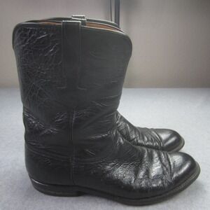 Lucchese Boots Mens 12 D Black Leather Western Cowboy L8008 Made in USA